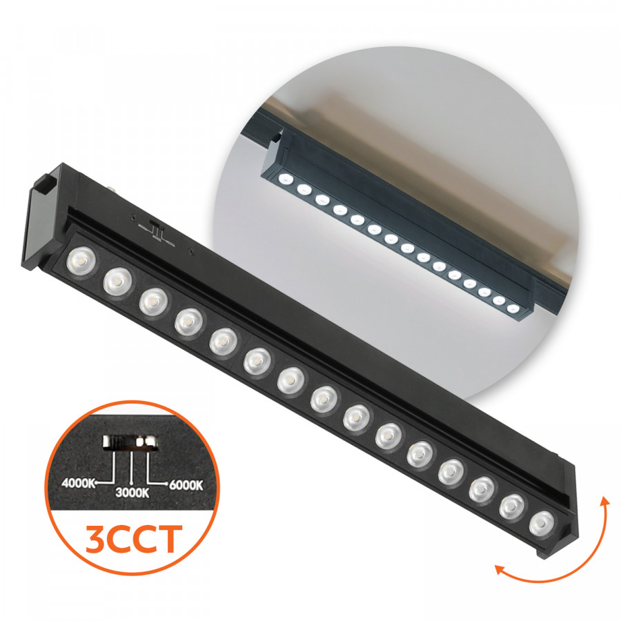 Reflektor szynowy/ track spotlight LED NEXTRACK MAGNE R2 15W 24 3CCT czarne