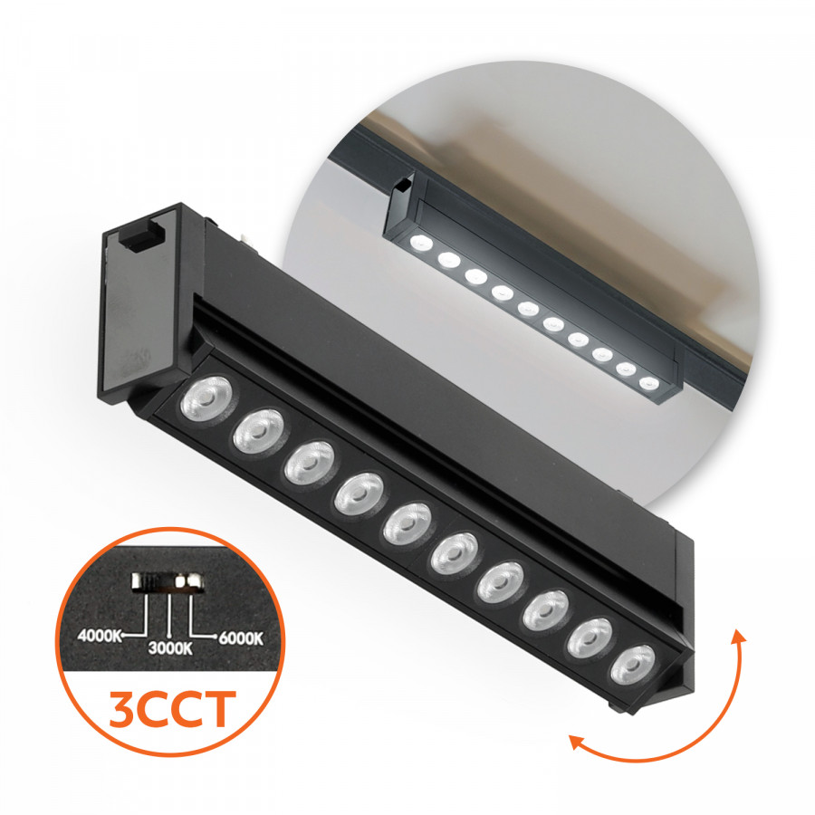 Reflektor szynowy/ track spotlight LED NEXTRACK MAGNE R2 10W 24 3CCT Czarny