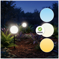 3x Lampa SOLARNA Ogrodowa LED BIAŁA KULA Wbijana 20cm