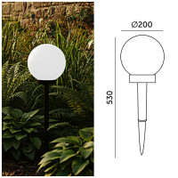 3x Lampa SOLARNA Ogrodowa LED BIAŁA KULA Wbijana 20cm