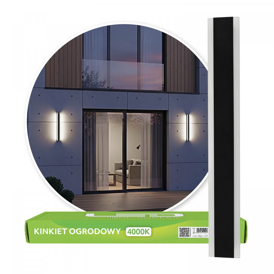 Lampa Ścienna Elewacyjna Ogrodowa Kinkiet Zewnętrzny 12W 60cm