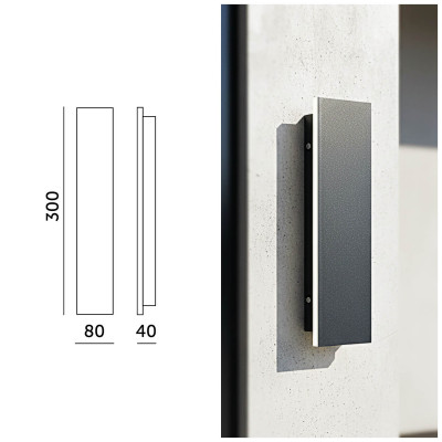 Lampa Ścienna Elewacyjna Ogrodowa Kinkiet Zewnętrzny 8W 30cm