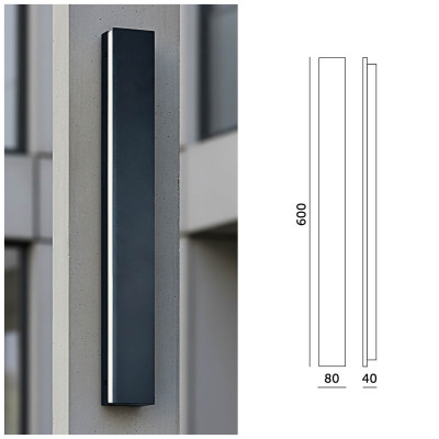 Lampa Ścienna Elewacyjna Ogrodowa Kinkiet Zewnętrzny 12W 60cm