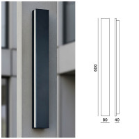 Lampa Ścienna Elewacyjna Ogrodowa Kinkiet Zewnętrzny 12W 60cm