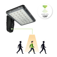 Naświetlacz Solar LED MOCNY 15W 2800lm IP64 Lampa Zewnętrzna Czujnik Ruchu