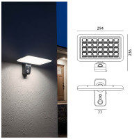 Naświetlacz Solar LED MOCNY 15W 2800lm IP64 Lampa Zewnętrzna Czujnik Ruchu
