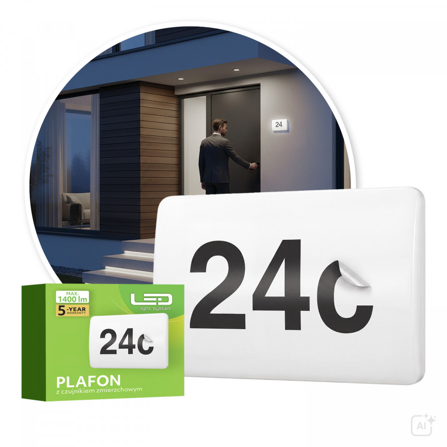 Oprawa Zewnętrzna Lampa Numer Domu Czujnik Zmierzch 5W/7W/10W 4000K IP65