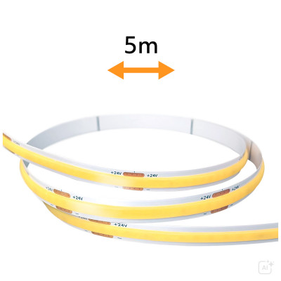 Taśma LED COB 24V 5m – jednolite światło bez widocznych punktów diod LED IP65 barwa zimna