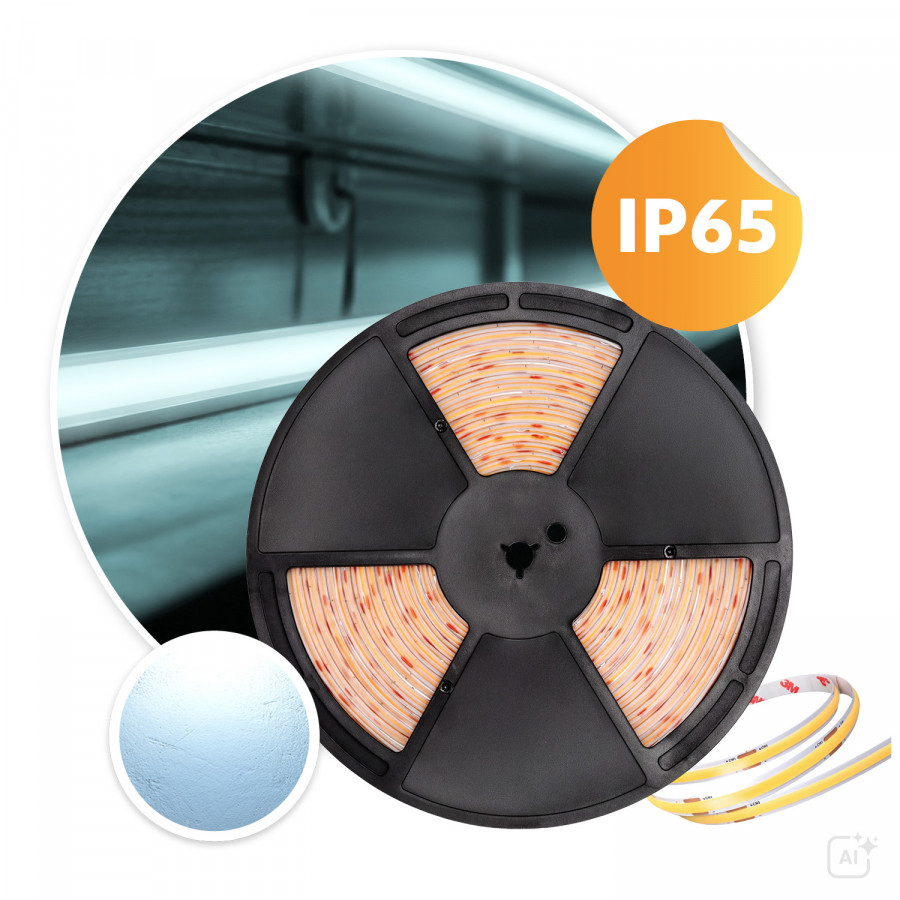 Taśma LED COB 24V 25m – jednolite światło bez widocznych punktów diod LED 6500K 24V IP65 Kobi Premium
