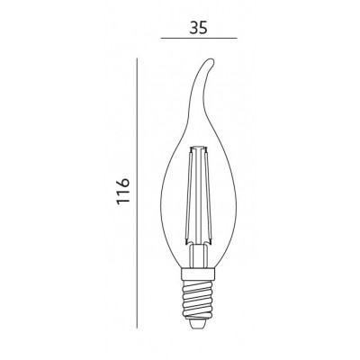 Żarówka LED E14 4W Świeczka, Barwa Ciepłobiała - Edison Filament