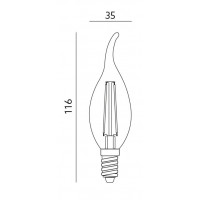 Żarówka LED E14 4W Świeczka, Barwa Ciepłobiała - Edison Filament