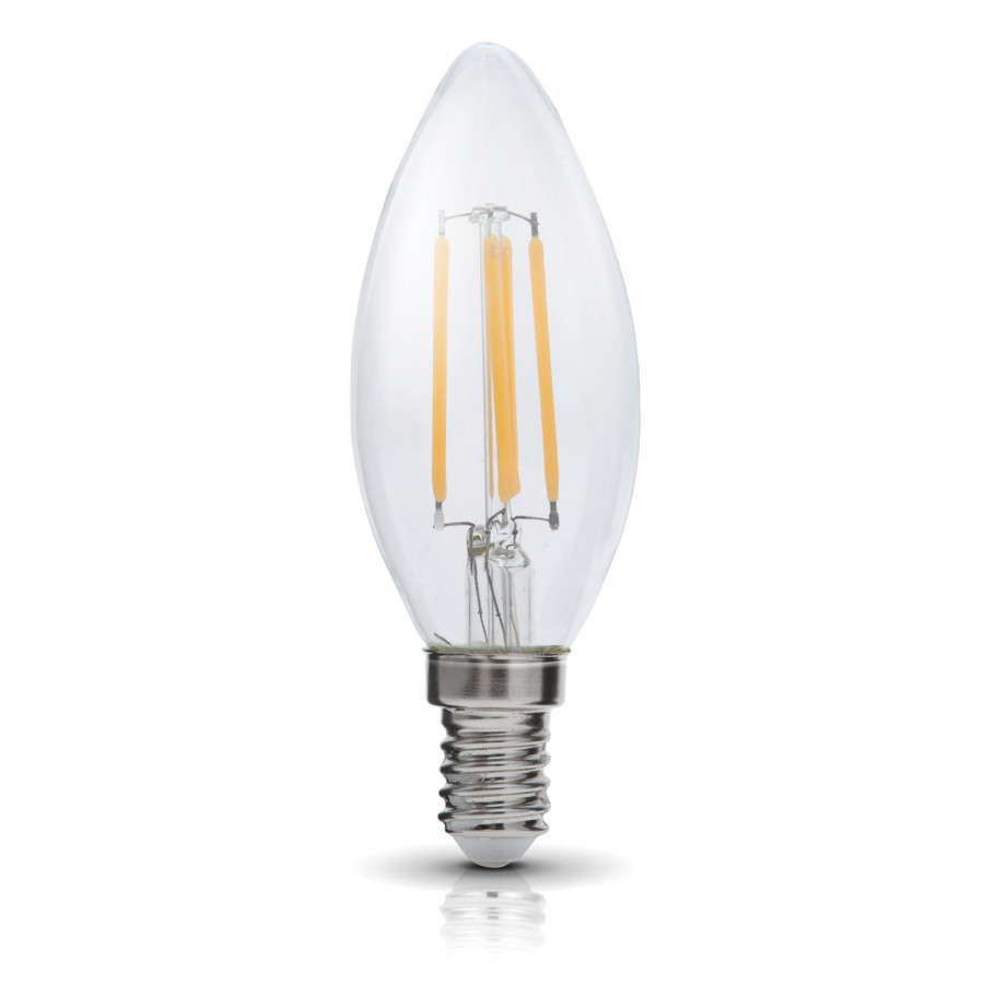 Żarówka LED E14 4W Świeczka, Barwa Ciepłobiała - Edison Filament