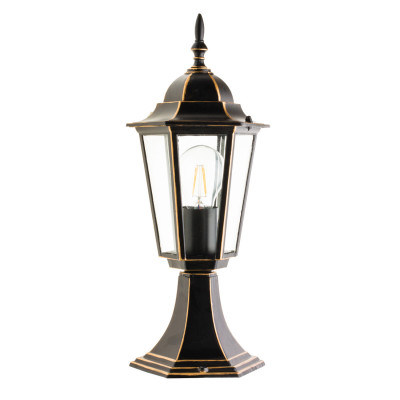 Słupek Ogrodowy Oświetleniowy Zewnętrzny LO4104, Lampa Stojąca, 42cm - Czarno-Złoty