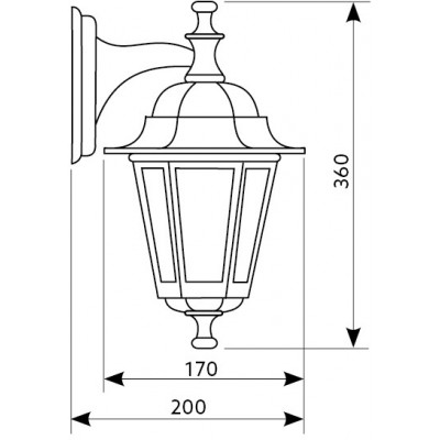 Lampa Ogrodowa Elewacyjna, Kinkiet Zewnętrzny LO4102 - Czarno-Złota + Żarówka Filament LED GU10 7W Ciepła
