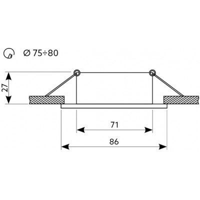 Oprawa do wbudowania FI71,29 CHROM