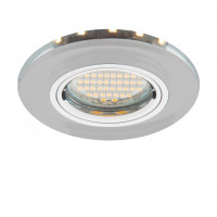 Ozdobna Oprawka Halogenowa Szklana z Paskiem LED - FI60,38 - Okrągła Przeźroczysta