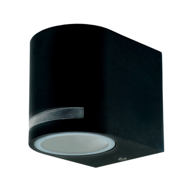 Lampa Ogrodowa Elewacyjna, Kinkiet Zewnętrzny Nowoczesny Q8R - Czarna+ Żarówka LED GU10 5W Ciepła