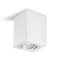 Lampa Prostokątna LED Natynkowa Oprawa Halogenowa Plafon, H115 - Biała + Żarówka GRATIS!