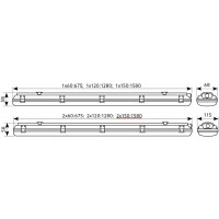 Oprawa hermetyczna LED na świetlówki z Polistyrenu 2x150cm