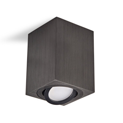 Lampa Prostokątna LED Natynkowa Oprawa Halogenowa Plafon, H115 - Czarna + Żarówka GRATIS!