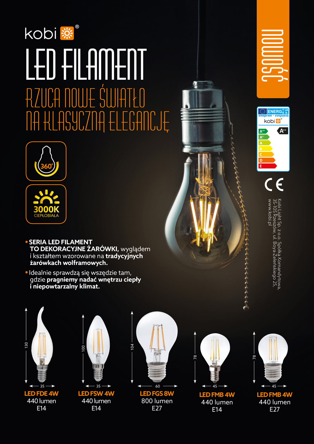 żarówki filament LED